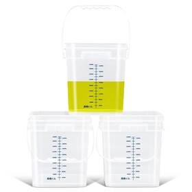 -wa 744759526694 1gal Square Bucket For Cleaning Without Lids Graduated Pail Container Clear Foo