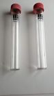 308-9 Lot Of Glass Tubes Screw Top Flat Bottom Lab Line