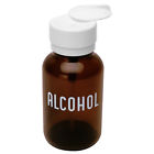 35608 Menda Amber Round Glass Alcohol Bottle With Pump