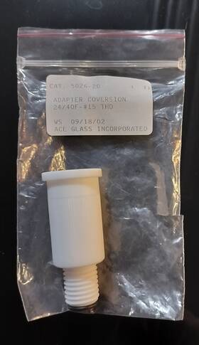 5026-20 Ace-glass #15 Thread To 24/40 Ptfe Adapter