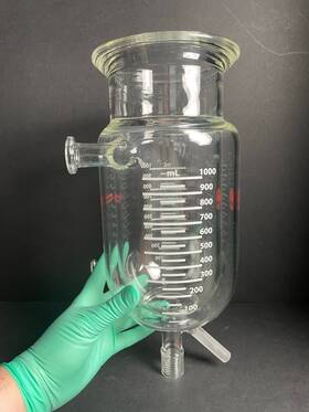 Ace Glass 6441-08 Jacketed Flask 1000 Ml Cylindrical 100 Mm Duran Flange