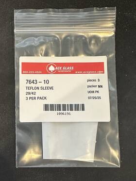 7643-10 Ace Glass Teflon Ptfe 29/42 Sleeves 3/pk
