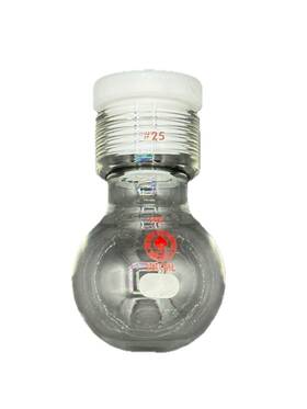 8415-17 Ace Glass 100ml #25 Thread Front Seal Ptfe Round Bottom Pressure Flask