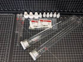 8648-166 Ace Glass Lot Pressure Tube Vessel Lab Pyrex Ptfe Plugs #25 #7 5846-44