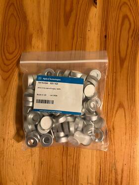 9301-1425 Agilent 20mm Crimp Caps With Septa - 100 Pk