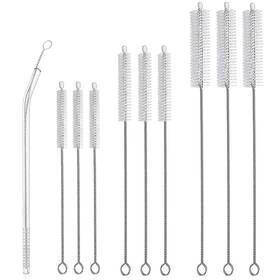 Sz-01 Aijmguo 9pack Extra Long Straw Brush Cleaning Nylon Pipe 12.4 Inch White
