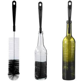 Alink 714453803612 3-pack Long Black Bottle Cleaning Brush For Narrow 16 Inches