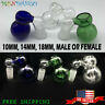 Ash-101418-m-f Mondango Male Female Glass Slide Bowl Clear Blue Green Thick