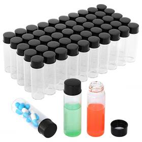 Zxl003-50 Asherxin 15ml Clear Glass Vials With Screw Caps 50pcs Sample Black Cap