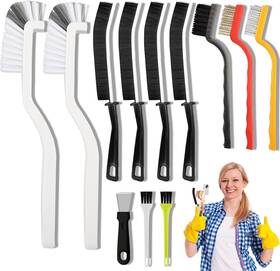 Augx0103 Aughoa 12pcs Crevice Cleaning Brush Set Hard Bristle Tool With Black