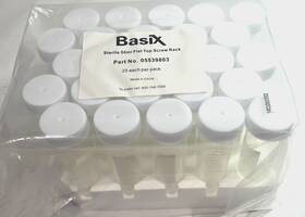 05539803 Basix Sterile 50ml Flat Top Screw Rack 25-pack