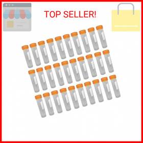 Bcp 702646754537 30-pieces 50ml Flat Bottom Plastic Graduated Vial Tube With Screw Cap