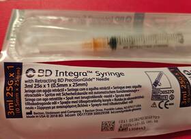 305270 Bd New 3ml 25g X1 Syringe Individually Wrapped 10 Pcs Sterile