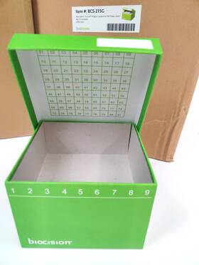 Bcs-215g Biocision Hinged Cryobox Freezer Green 3.5inch 5ml 9x9 Array. 12 Boxes