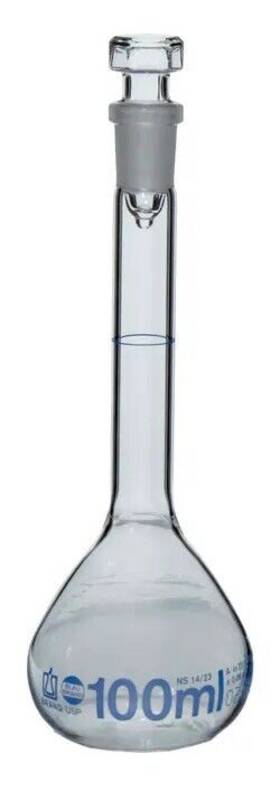 36979 Blaubrand Brandtech Glass Volumetric Flask Class A Usp Certified - 100 Ml 36979 Blaubrand Brandtech Glass Volumetric Flask Class A Usp Certified - 100 Ml