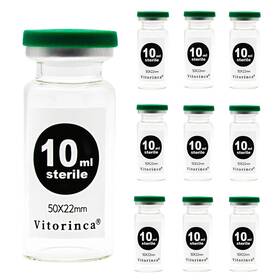 Brand Victorinca 708258422710 Vitorinca 10ml Sterile Glass Vials 20 Packs-10ml Empty Green