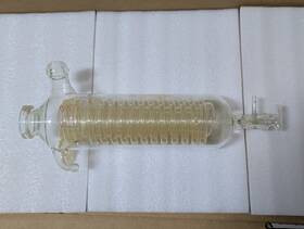 046988 Buchi Assembly A Glass Diagonal Double Coil Rotovapor Condenser. Used 046988 Buchi Assembly A Glass Diagonal Double Coil Rotovapor Condenser. Used