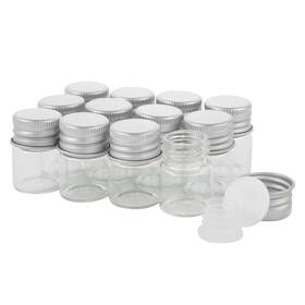 Cadbibe 724494039994 5ml Glass Vials With Screw Caps And Plastic Stoppers Clear