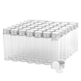 Cadbibe 779584155658 20ml Glass Vials With Screw Caps And Plastic Stoppers Small Clear