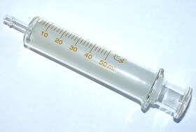 170150 Cb Glass Syringe 50 Ml Cc Re-usable Lab Ink Sampler No Needle New