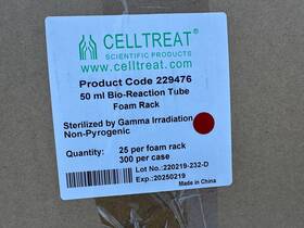 229476 Celltreat 50ml Bio-reaction Tubes Sterile Case Of 300