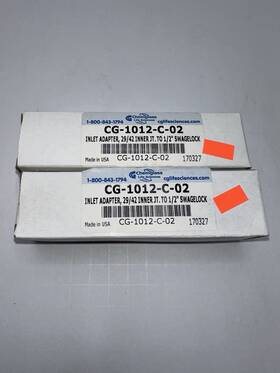 Cg-1012-c-02 Chemglass Inlet Adapter 29/42 To 1/2 Inch Swagelok Lot Of 2