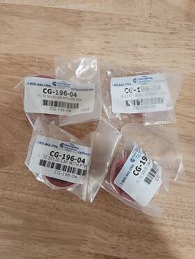 Cg-1196-04 Chemglass Set Of 4 Cg-196-04 Gl-32 Solid Cap With Pfte Seal - New