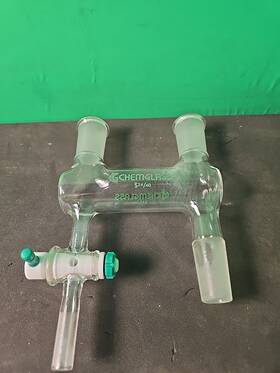 Cg-1235-56 Chemglass Process Reactor Distilling Adapter Double 24/40 Joints 1/2 Inch Swagelock