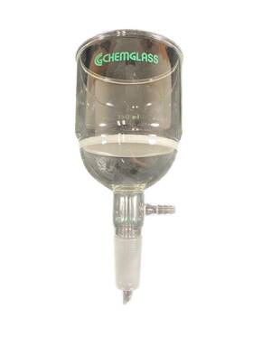 Cg-1406-24 Chemglass Glass 350ml 24/40 C Frit Lower Vacuum Buchner Filter Funnel