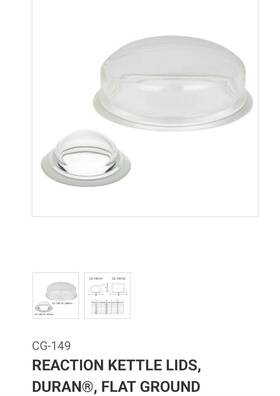 Cg-149-06 Chemglass Reaction Kettle Lid Duran Flat Ground Id 80mm Brand New