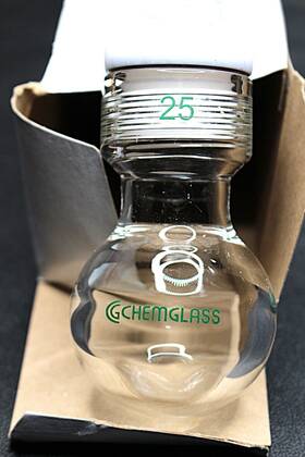 Cg-1880-r-02 Chemglass Pressure Vessel 65ml #25 Thread Round Bottom Flask