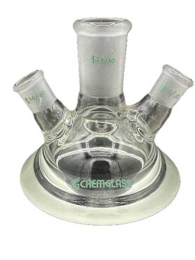 Cg-1940-a-01 Chemglass Glass 3-neck Reaction Vessel Lid 24/40 14/20 60mm Flange