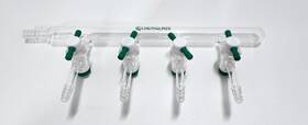 Cg-4430-01 Chemglass Vacuum Manifold Left Handed 4 Ports 4mm Ptfe Stopcock