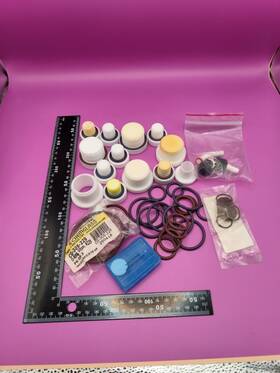 Cg305 Chemglass Lot Of Used And New Ptfe Plug O-ring Etc