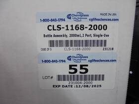 Cls-1168-2000 Chemglass Bottle Assembly 2000ml 2-port Single Use Case Of 5