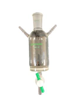 Sy-0502-182js Chemglass 200ml 24/40 4mm Tef Stpk F Frit Solid Phase Peptide Synthesis Vessel