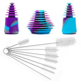 Xq-3p Coitek Silicone Cleaning Plugs 3pcs Purple Stoppers With 8pcs Bo
