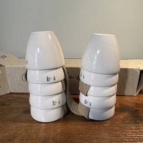 23009 Coors Lot Of 10 Porcelain Crucibles 1.75 Inch H 2 Diameter Vintage Chemistry Lab