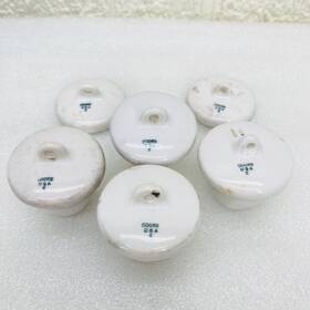 60125 Coors Vtg Usa Coorstek Glazed White Porcelain Crucible Cups 4 And Covers 6