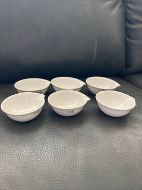 66196 Coors Coorstek Set Of 6 Lab Porcelain 35 Ml Evaporating Dish 03