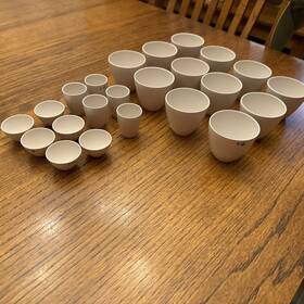 Coors F-34 F-33 F-29 Lot Of 23 Vintage Porcelain Crucibles Some With Holes Lab Apothecary