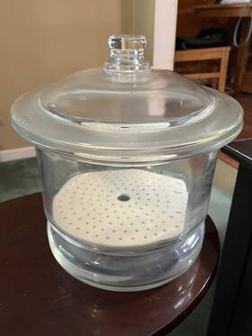 60456 Coorstek Lab Glass Desiccator 10 Inch And Perforated Plate With Lid Used