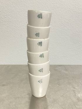 60528 Coorstek Lot Of 6 Porcelain Crucibles Pre-owned