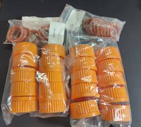 1395-45ltc Corning 20 45 Mm Orange Bottle Caps Covers With Silicone O Rings