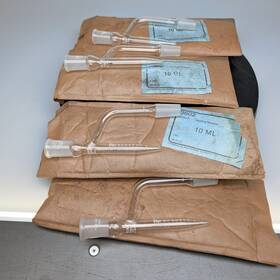 Corning 3602-10 Pyrex 3602 Distilling Receiver 10ml 24/40 Lab Glass Qty 4 New Old Stock