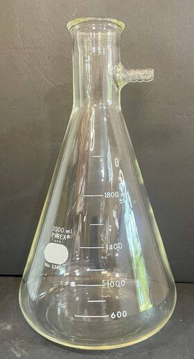 5340-2000 Corning Pyrex Glass 2000ml Graduated Heavy Vacuum Filter Flask Sidearm 5340