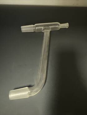 9060-24 Corning Pyrex 24/40 10/30 Three-way Distillation Head Angled Adapter 9060-24 Corning Pyrex 24/40 10/30 Three-way Distillation Head Angled Adapter