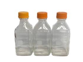 1396-1000 Corning Pyrex 1000ml Glass Square Media Storage Bottle With Gl-45 Cap And Pour Ring