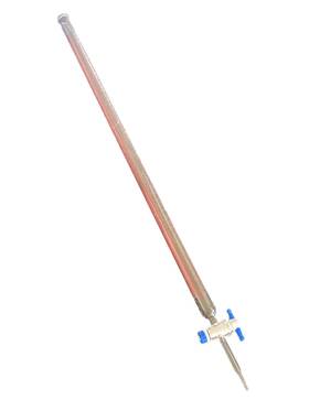 2105-100 Corning Pyrex 100ml Glass Class A Td Graduated Burette With 2mm Ptfe Stpck Red Marking 2105