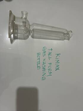 31770-125bo Corning Pyrex Kimax Glass 12 Inch Tall Form Gas Washing Bottle 4 Hex Base